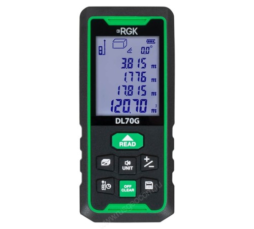 Лазерный дальномер RGK DL70G (с поверкой) - зеленый луч Лазерный дальномер RGK DL70G (с поверкой) - зеленый луч