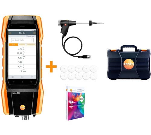 Комплект Testo 300 Longlife (O2 СО с H2-компенсацией до 30 000 ppm) Комплект Testo 300 Longlife (O2 СО с H2-компенсацией до 30 000 ppm)