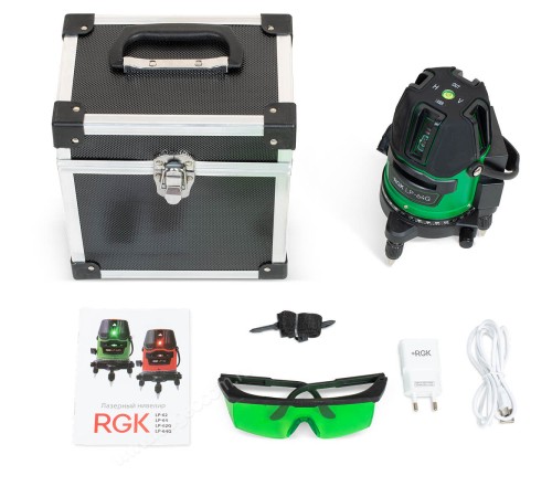 Комплект лазерного уровня RGK LP-64G и рулетка AMO R303 Комплект лазерного уровня RGK LP-64G и рулетка AMO R303