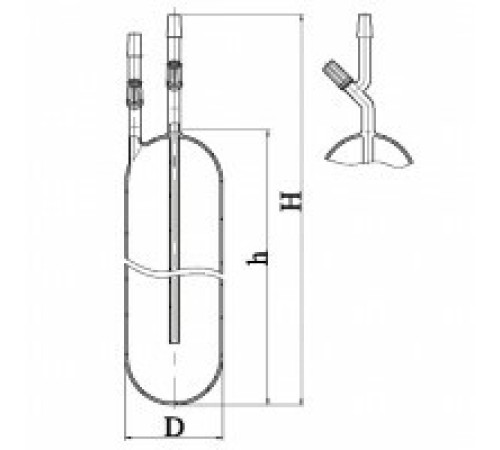 Пипетка газовая, эскиз 2-723-01 Пипетка газовая, эскиз 2-723-01