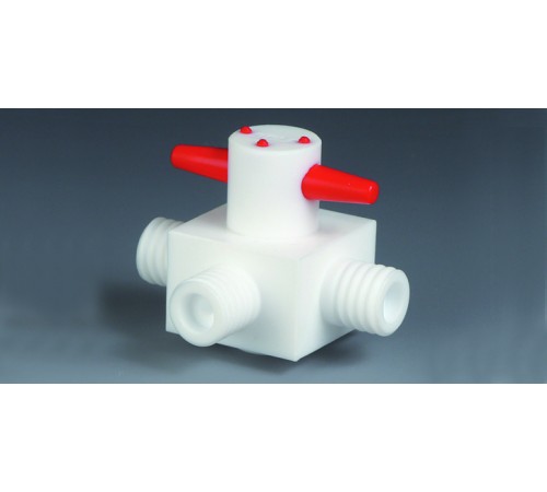 Кран трехходовой Bohlender O 4 мм, форма T, GL14, PTFE (Артикул E 688-14) Кран трехходовой Bohlender O 4 мм, форма T, GL14, PTFE (Артикул E 688-14)