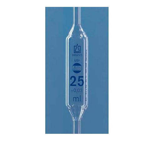 BRAND 30606 Пипетка мерная Blaubrand, USP, класс AS, 4 мл, синяя градуировка, 1 метка, AR-стекло, 6 шт/упак BRAND 30606 Пипетка мерная Blaubrand, USP, класс AS, 4 мл, синяя градуировка, 1 метка, AR-стекло, 6 шт/упак