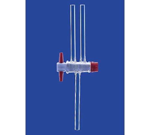 Кран двухходовой Lenz NS14,5, диаметр отверстия 1,5 мм капилляр, PTFE Кран двухходовой Lenz NS14,5, диаметр отверстия 1,5 мм капилляр, PTFE