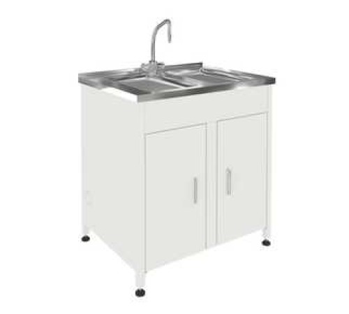 Стол-мойка 1200x600x850 с двумя раковинами и одним смесителем Стол-мойка 1200x600x850 с двумя раковинами и одним смесителем